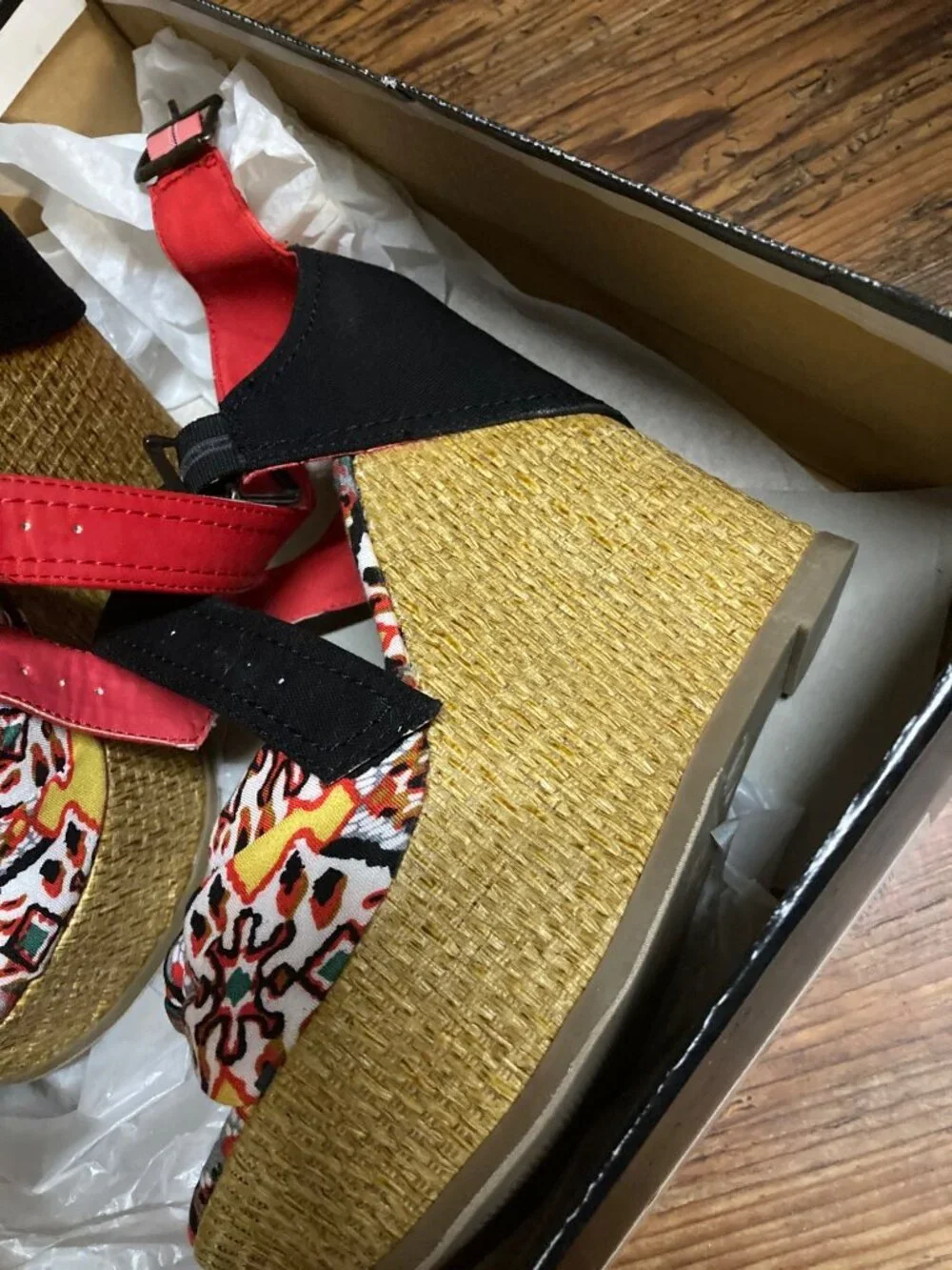 MIA Wedge Sandal Shoes Canvas Women's Size 7.5 US New In Box